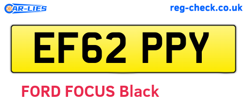 EF62PPY are the vehicle registration plates.