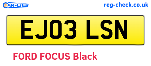 EJ03LSN are the vehicle registration plates.