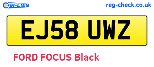 EJ58UWZ are the vehicle registration plates.