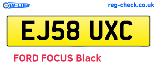 EJ58UXC are the vehicle registration plates.