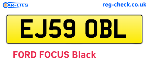 EJ59OBL are the vehicle registration plates.