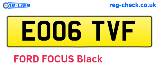 EO06TVF are the vehicle registration plates.