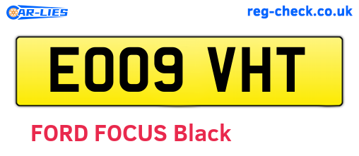 EO09VHT are the vehicle registration plates.
