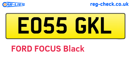 EO55GKL are the vehicle registration plates.