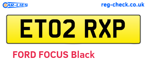 ET02RXP are the vehicle registration plates.