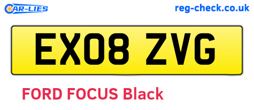 EX08ZVG are the vehicle registration plates.