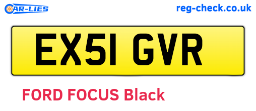 EX51GVR are the vehicle registration plates.