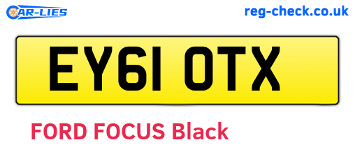 EY61OTX are the vehicle registration plates.