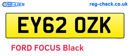 EY62OZK are the vehicle registration plates.