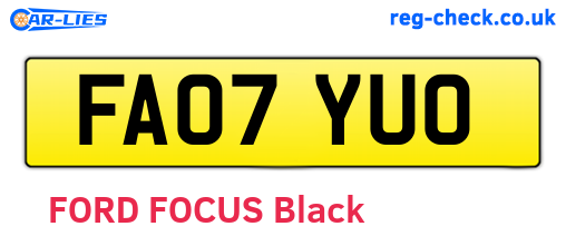 FA07YUO are the vehicle registration plates.