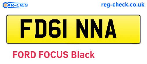 FD61NNA are the vehicle registration plates.