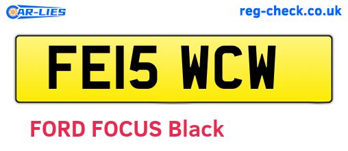 FE15WCW are the vehicle registration plates.