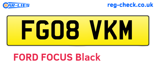 FG08VKM are the vehicle registration plates.