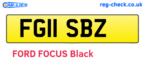 FG11SBZ are the vehicle registration plates.