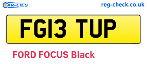 FG13TUP are the vehicle registration plates.