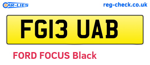 FG13UAB are the vehicle registration plates.