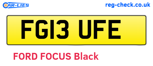 FG13UFE are the vehicle registration plates.