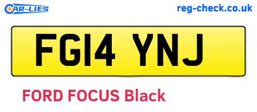 FG14YNJ are the vehicle registration plates.