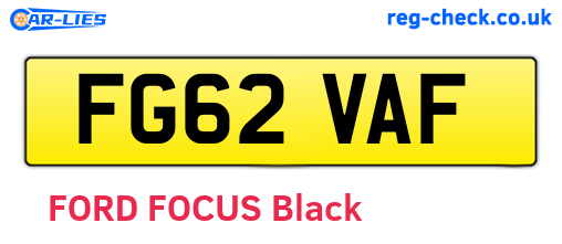 FG62VAF are the vehicle registration plates.