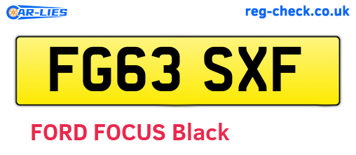 FG63SXF are the vehicle registration plates.