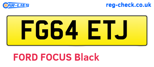 FG64ETJ are the vehicle registration plates.