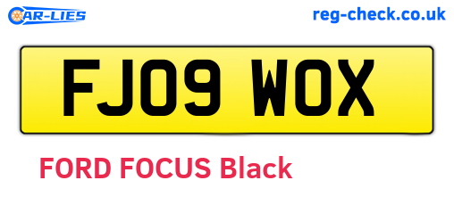 FJ09WOX are the vehicle registration plates.