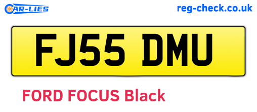 FJ55DMU are the vehicle registration plates.