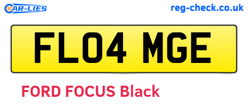 FL04MGE are the vehicle registration plates.