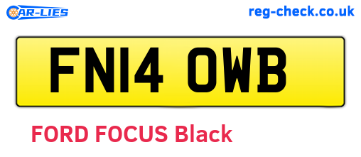 FN14OWB are the vehicle registration plates.