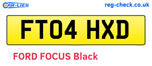 FT04HXD are the vehicle registration plates.