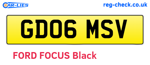 GD06MSV are the vehicle registration plates.