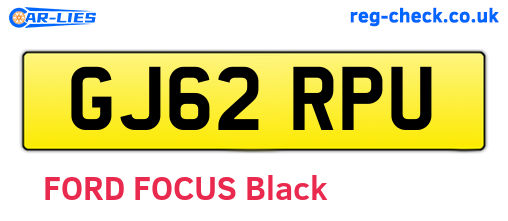 GJ62RPU are the vehicle registration plates.