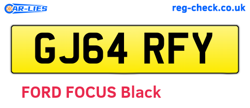 GJ64RFY are the vehicle registration plates.