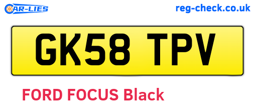 GK58TPV are the vehicle registration plates.
