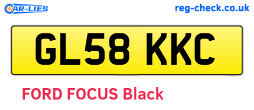 GL58KKC are the vehicle registration plates.