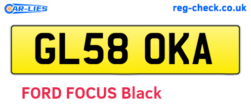 GL58OKA are the vehicle registration plates.