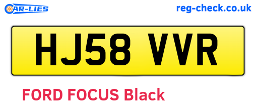 HJ58VVR are the vehicle registration plates.