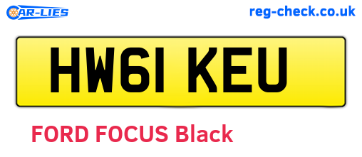 HW61KEU are the vehicle registration plates.