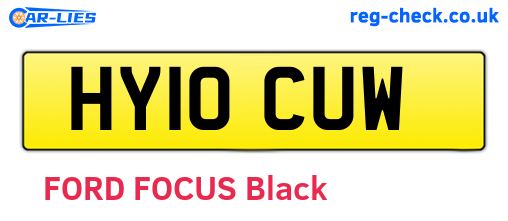 HY10CUW are the vehicle registration plates.