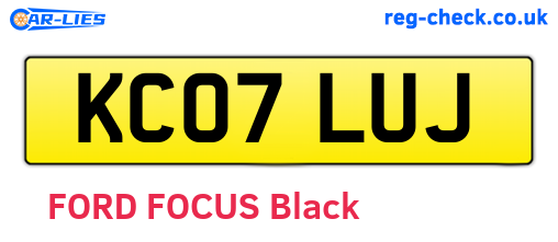 KC07LUJ are the vehicle registration plates.