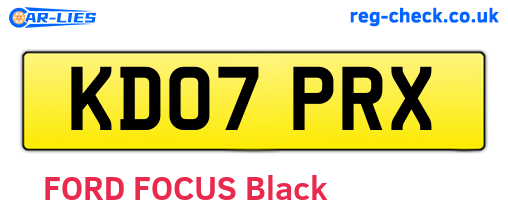 KD07PRX are the vehicle registration plates.