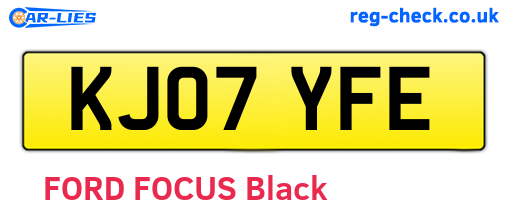 KJ07YFE are the vehicle registration plates.