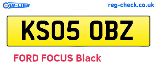 KS05OBZ are the vehicle registration plates.