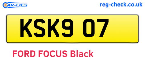 KSK907 are the vehicle registration plates.
