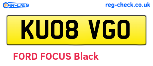 KU08VGO are the vehicle registration plates.