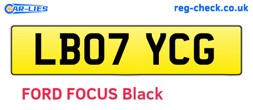 LB07YCG are the vehicle registration plates.