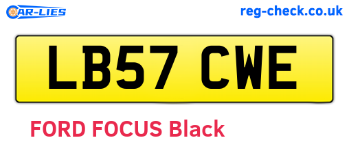 LB57CWE are the vehicle registration plates.