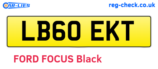 LB60EKT are the vehicle registration plates.