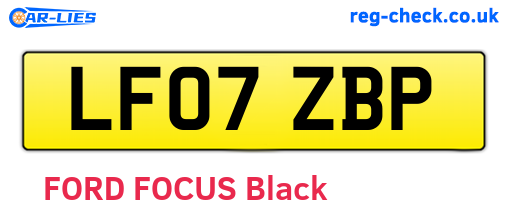 LF07ZBP are the vehicle registration plates.