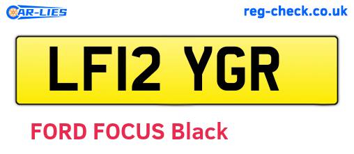 LF12YGR are the vehicle registration plates.